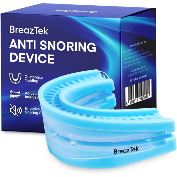 BreazTek Anti Snoring Devices Mouth Guard: Adjustable Anti-Snoring Mouthpiece -