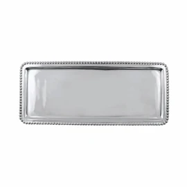 Mariposa Beaded Long Tray, One Size, Silver