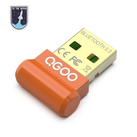 USB Bluetooth Adapter for PC - QGOO Bluetooth Dongle 5.3 EDR, Wireless Bluetooth Receiver for Desktop Computer Laptop Bluetooth Windows 8.1/10/11（orange-117）
