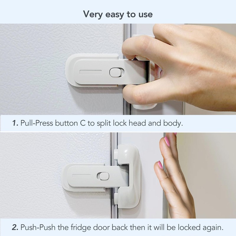 Moonybaby Baby Safety Freezer Door Latches to Keep Closed, Also