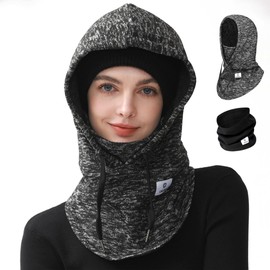 C CALOICS Ski Mask Winter Balaclava for Cold Weather Windproof Face Mask for Men Women Skiing Snowboading & Motorcycle Riding Grey Black