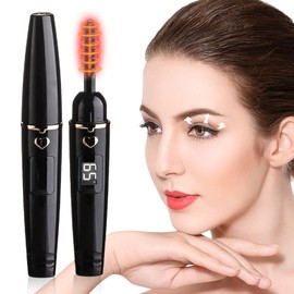 Heated Eyelash Curler, Electric Eyelash Curler for Instant Glam, Rechargeable 10s Fast Heating 24H Long Lasting 4 Adjustable Temperature LED Display with Cleaning Brush for Women Girls