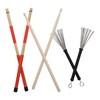 Drum Stick Brush Set Jazz Retractable Metal Wire 5A Bamboo