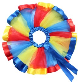 BGFKS Layered Ballet Tulle Rainbow Tutu Skirt for Little Girls Dress Up with Colorful Hair Bows (Stripe,4-8X)