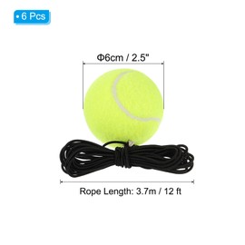 PATIKIL Tennis Balls with String, 6 Pack Tennis Training Ball with String Self Practice Train Tool Tennis Training Equipment for Sport Exercise, Yellow