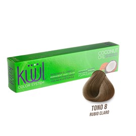 KÜÜL - Color System Tinte Permanente para Cabello Tono 8 90 ml, con Aceite de Coco, Filtro UV y Colágeno, Prolonga Intensidad del Color, Aporta Hidratación, Brillo y Sedosidad, Coloración Cabello