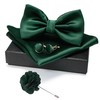 JEMYGINS Men's Bow Tie Satin Bow Tie and Pocket Square