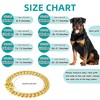 QICHENMAO Gold Chain Collars for Dogs 15MM Stainless Steel Cuban