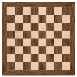 A&A 21.25" Professional Wooden Tournament Chess Board/Walnut & Maple Inlaid / 2.25" Squares w/o Notation