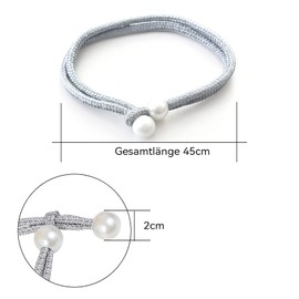 ERBO Tiebacks for Curtains, Pack of 4 Pearl Curtain Tiebacks, Curtain Holder Rope Cotton Hand Knit Curtain Holders, Curtains Holder for Home, Office, Window Decorative (Silver)