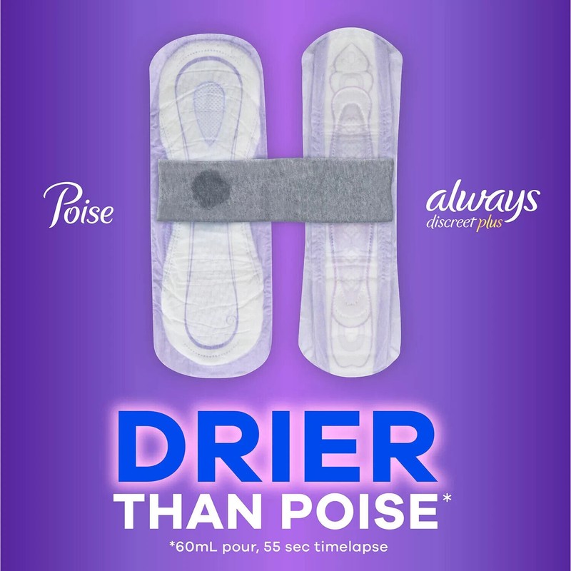 Always Discreet plus Incontinence Pads for Women, Extra Heavy Long,