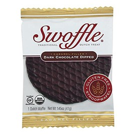 SWOFFLE Organic Dark Chocolate Caramel Filled Stroopwafel, 1.45 OZ