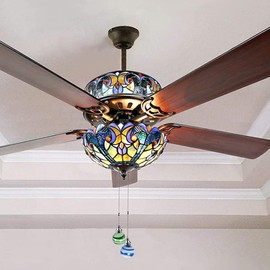 Akahttbn Ceiling Fan Pull Chains Decorative for Kids, Glass Balls Pendant Lamp Pull Extension with 12 Inches Fan Pulls For Ceiling Light Lamp Fan Chain 2 Pcs（Blue and Green） Nickel