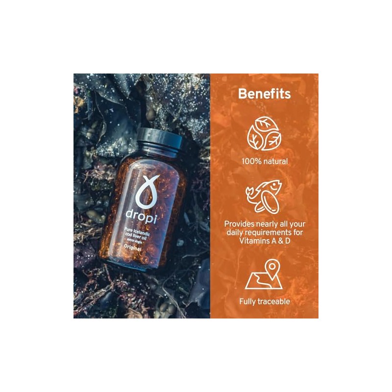 Dropi Icelandic Fish Oil - Extra Virgin Cod Liver Oil