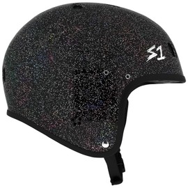 S1 Retro Lifer E-Helmet for E-Bike, E-Scooter, E-Skateboard - NTA 8776 Certified up to 28 mph, ASTM, CPSC - Black Gloss Glitter XXX-Large (23.5")