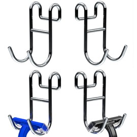 Jovware Shower Caddy Hooks, Razor Hooks for Shower, Razor Hanger for Shower, Shower Caddy with Hooks, Shower Hooks for Loofah, Razor Holder 4 Pack Silver