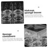 Baluue Clear Makeup Sponge Storage Box Transparent Multi-grid Organizer for