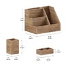 Flash Furniture Comerford 3 Wood Organizer Set - Rustic Brown