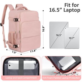 Snoffic Travel Backpack for Women Men,Travel Laptop Backpack w/USB Charging Port, Waterproof Travel Backpack Carry On Flight Approved,Weekender Business Hiking Bag,Laptop Backpack 15.6 inch