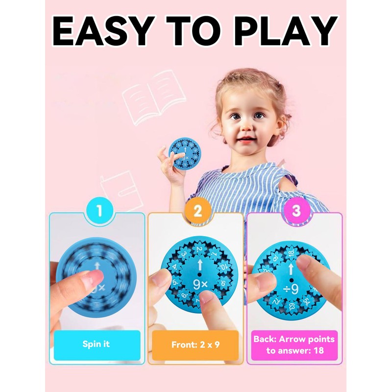 Gxdamxz Maths Fidget Spinners 18 Pieces Montessori Interactive Learning Multiply/Division/Addition/Subtraction