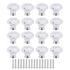 16Pcs Crystal Glass Cabinet Knob Diamond Shape 40mm Drawer Cupboard