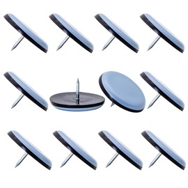 CSFMC Teflon Furniture Sliders Pads,Table/Chair/Cabinet/Sofa Small Size PTFE Glides,Nail on Furniture Legs by Protect The Floor,Heavy Duty Furniture Sliding Block (1.5 inches(37mm) Base 12 Pack)