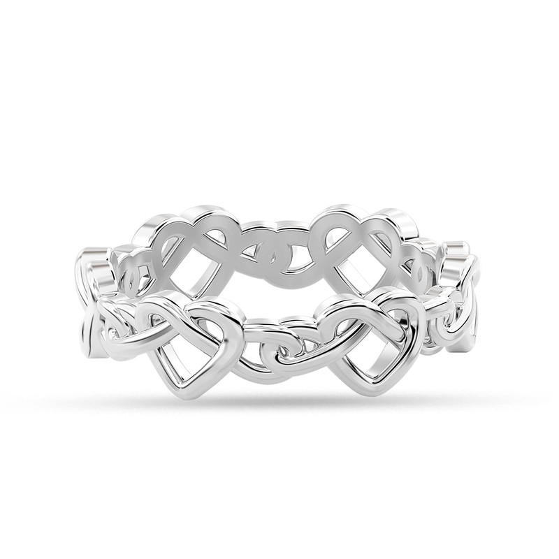 LeCalla 925 Sterling Silver Heart Knot Rings for Women Hypoallergenic