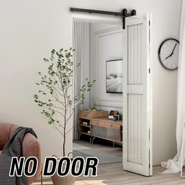 AONAYIOA 36"/3FT Bi-Folding Sliding Barn Door Hardware Kit for 2 Doors, Bi Fold Barn Door Hardware Fit Door Opening Width 30",Smoothly and Quietly,Easy to Install,No Door Panel (Side Mounted Hanger)