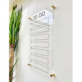Large Clear Acrylic To Do List for wall | Dry-Erase Message White Board Calendar Wall Mounted Office Home Family Organization Tools Must Haves School Kids Adult Mom Teen Monthly Weekly ADHD Tools