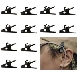 12 Pack Oxygen Tube Clips for Glasses Nasal Cannula Ear Protector Holder Hat Headband Visor Hose(Black)