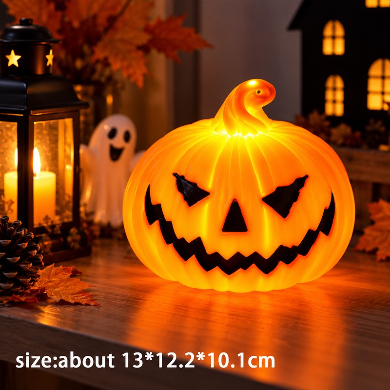 Halloween Pumpkin Lantern for Party Decor – Ghost Face Candle