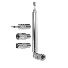WANGCL FM DAB Radio Antenna Telescopic FM Aerial Replacement 76cm 7-Sections With F-Type Male Connector And 3PCS Converters for Radio TV AV