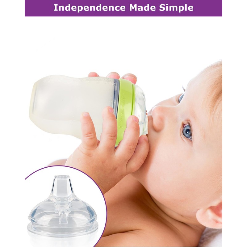 Sippy Spout Nipples for Comotomo Baby Bottles,100% Soft Silicone Sippy