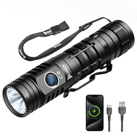 WUBEN C2 Linterna Recargables, 2000 Lúmenes Tactical Lampara De Mano, Linterna EDC Súper Brillante De 7 Modos, IP68 Estanca LED Recargable Tipo C Para Rescate Y Acampada