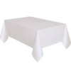 White Solid Rectangular Plastic Table Cover (54" x 108") 1