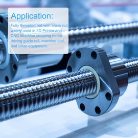 DMiotech 550mm Fully Thread Rod T8x4mm Lead Screw with Brass Nut Kit for 3D Printer, CNC Machine