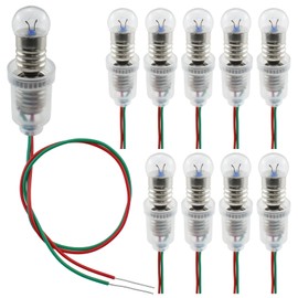 ZDRU 10 Pcs E10 3.8V 0.3A Mini Light Bulbs and 10 Pcs E10 Light Socket with Cable Wire for Student Experiment Lighting DIY Accessories