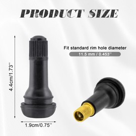 Qancekoo 10 PCS TR413 Rubber Snap-in Tire Valve Stems Sturdy Replacement Tyre Valves Stems for 0.453" Tubeless Rim Holes on Cars, Go-Karts, Trucks, Lawn mowers, Trailers