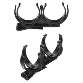 PATIKIL Golf Ball Holder, 2 Pcs Plastic Rotatable Foldable Hold 2 Balls Golf Clip Accessories for Ball Games Attachment on Waist Belt, Black