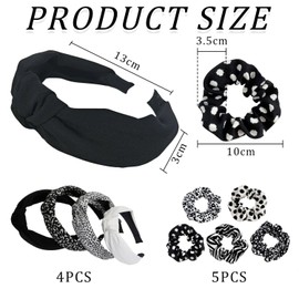 4 Pieces Stylish Headbands And 5 Pieces Hair Rings, Women'S Wide-Edged Headbands, Retro Hair Accessories, Hairstyle Decorations.