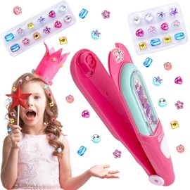 Hair Gem Stamper Kit Valentines Day Gifts for Girls – Sparkle Hair Bedazzling Tool with 24 Refill Gems, Fun DIY Hair Accessories Gift, Easy to Use Glitter Hair Gem Stamper for Party & Birthday Gifts