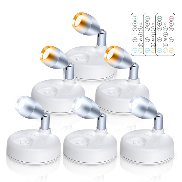 HFCDL Battery Operated Spotlight Indoor with Remote Warm/Neutral/Cool White 3-Mode