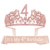 VeryMerryMakering 4th Birthday Sash and Tiara for Girls - Fabulous