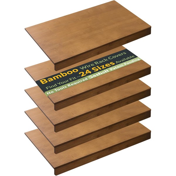 Gashell Wire Shelf Covers, Bamboo Wire Rack Covers for Pantry,