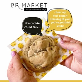 BR·MARKET Premium Cellophane Bakery Bags - Crystal Clear Self-Sealing Bags for Gifting, Baking, and Parties - 100ct | 5x5inches…