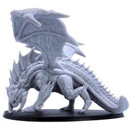 Adamantine Dragon – Fantasy Miniature Figure with 120mm x 92mm Oval Base | 32mm Scale Epic Miniatures | DnD, Pathfinder, Wargames | Resin Unpainted Model for Collectors & Gamers