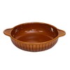 Maruyoshitouki Pottery M4782 Gratin Plate, Standing Round Brown, L