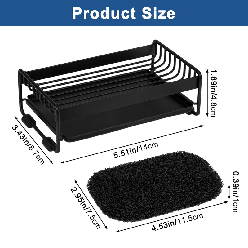 Soap Dish & Pad for Shower, Carbon Steel Bar Soap