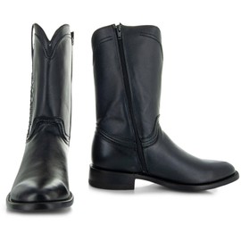 Soto Boots Men's Roper Cowboy Boots H4003 (Black,8)