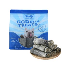 PAWUP Cod Skin Dog Treats - Natural Fish Roll Snacks w/Taurine, Single Ingredient Chews, Rich in Omega 3, 16.2 oz